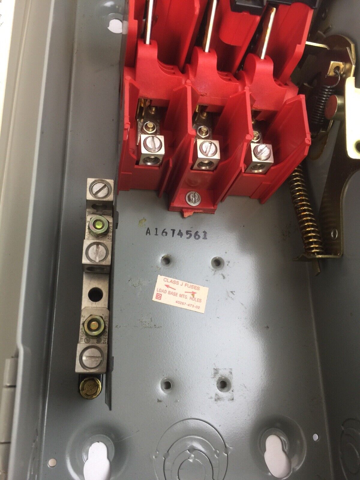 SQUARE D H-361 N NON FUSIBLE SAFETY SWITCH SER E1 600V 30A 30HP 3 POLE TYPE 1