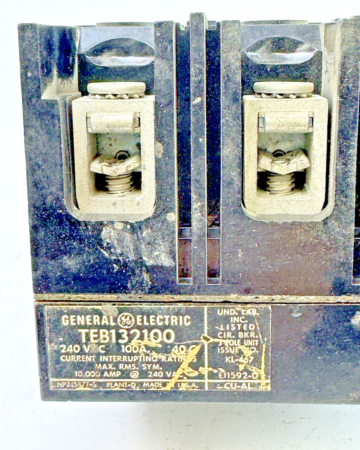 GE GENERAL ELECTRIC - TEB132100 - CIRCUIT BREAKER - 100 A, 240 VAC, 3 POLE