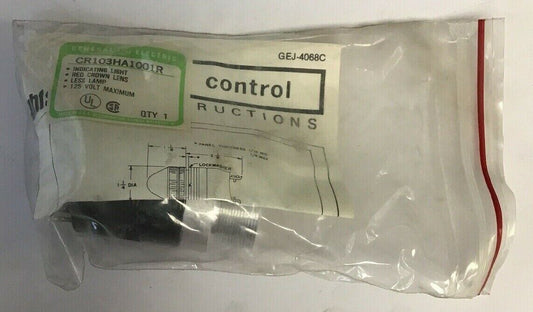GE CR103HA1001R INDICATING LIGHT RED CROWN LENS 125V.  W/O BULB***LOTOF2***