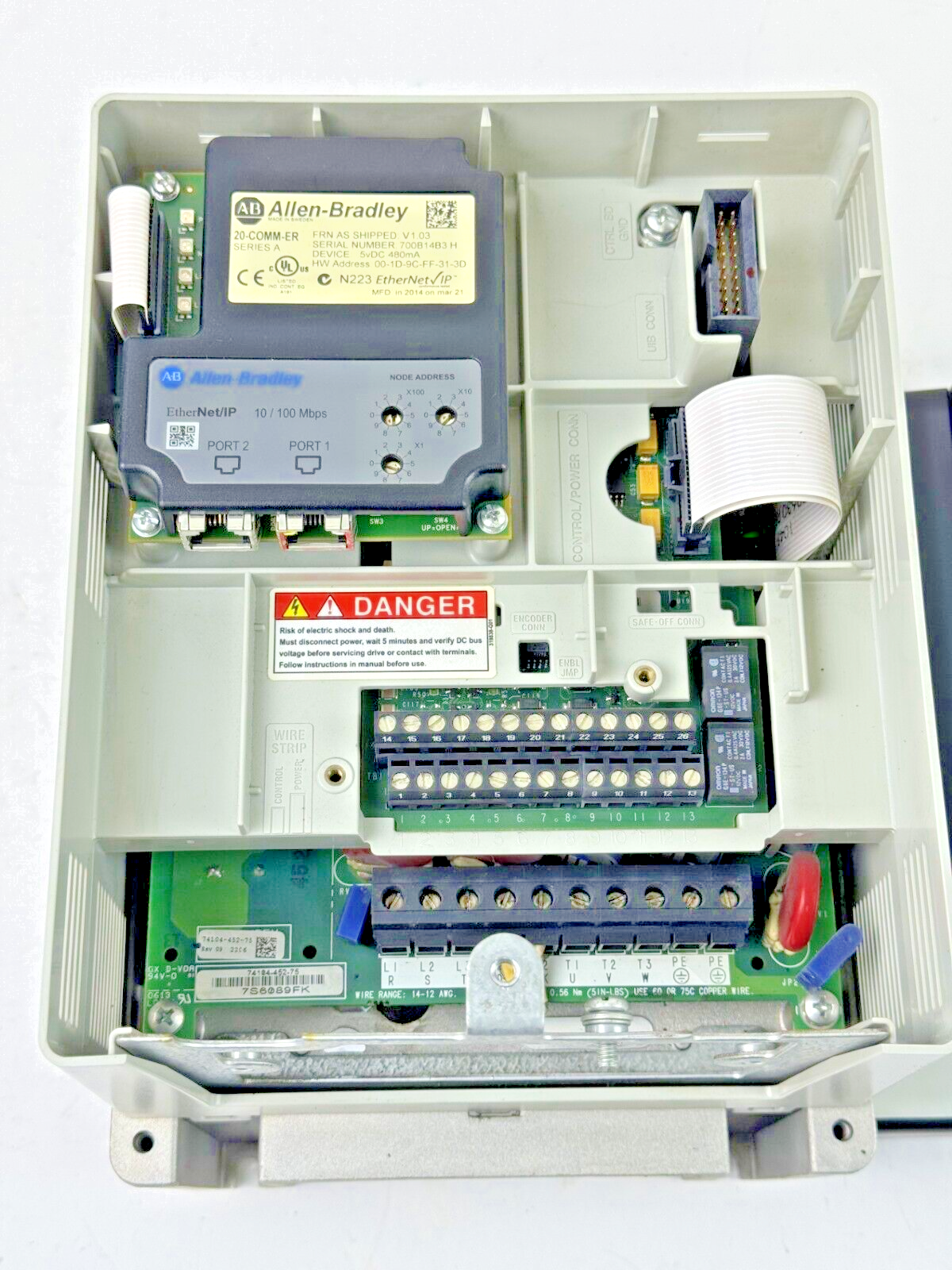 ALLEN-BRADLEY - 20AD8P0A0AYYNNNN SER. A - POWERFLEX 70 -480 VAC/3 PHASE-SEE COND