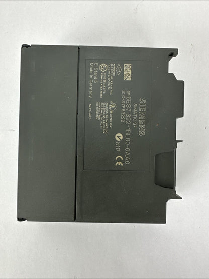 SIEMENS SIMATIC S7 1P 6ES7 322-1BL00-0AA0 OUTPUT MODULE SM322 D0 32 X DC24V/0.5A