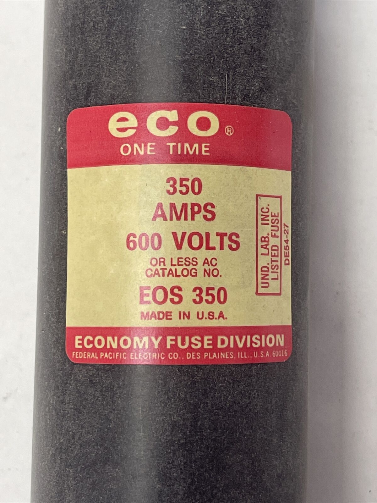 ECONOMY EOS350 ECO ONE TIME FUSE 350AMP 600VAC