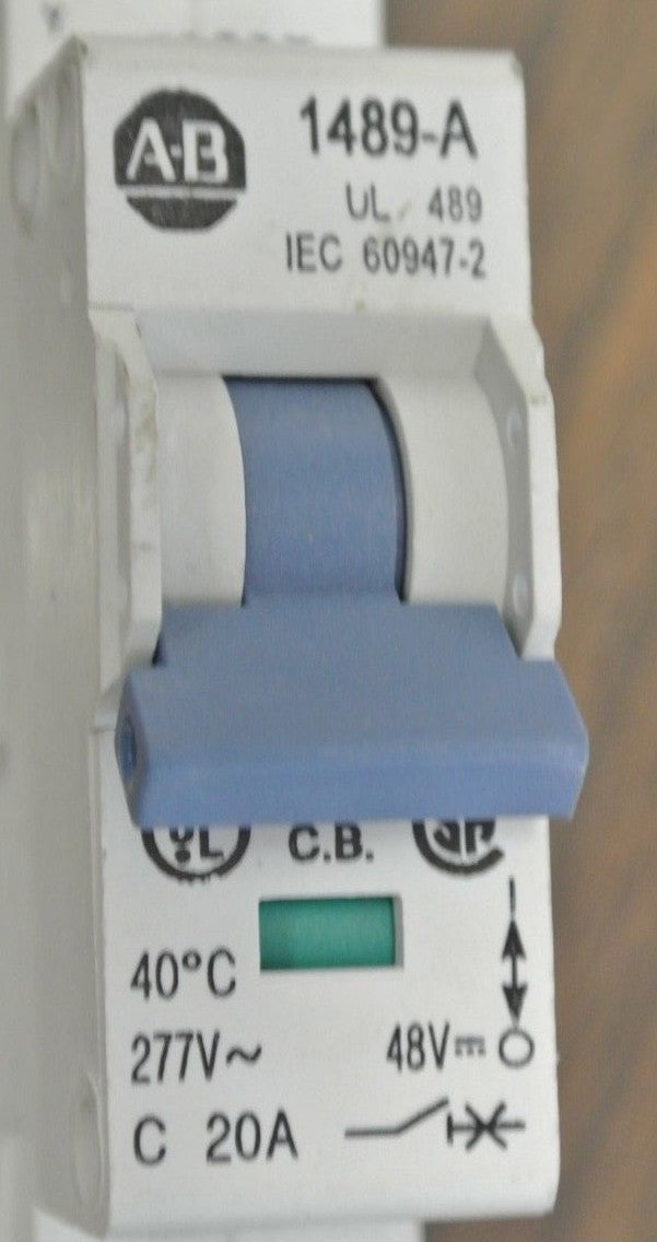 ALLEN-BRADLEY 1489-A1C200 / CIRCUIT BREAKER / 20A / 1-POLE / 277V / 48V