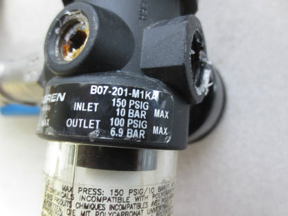 NORGREN B07-201-M1KA FILTER REGULATOR w/, WINTERS GAUGE 0-700psi