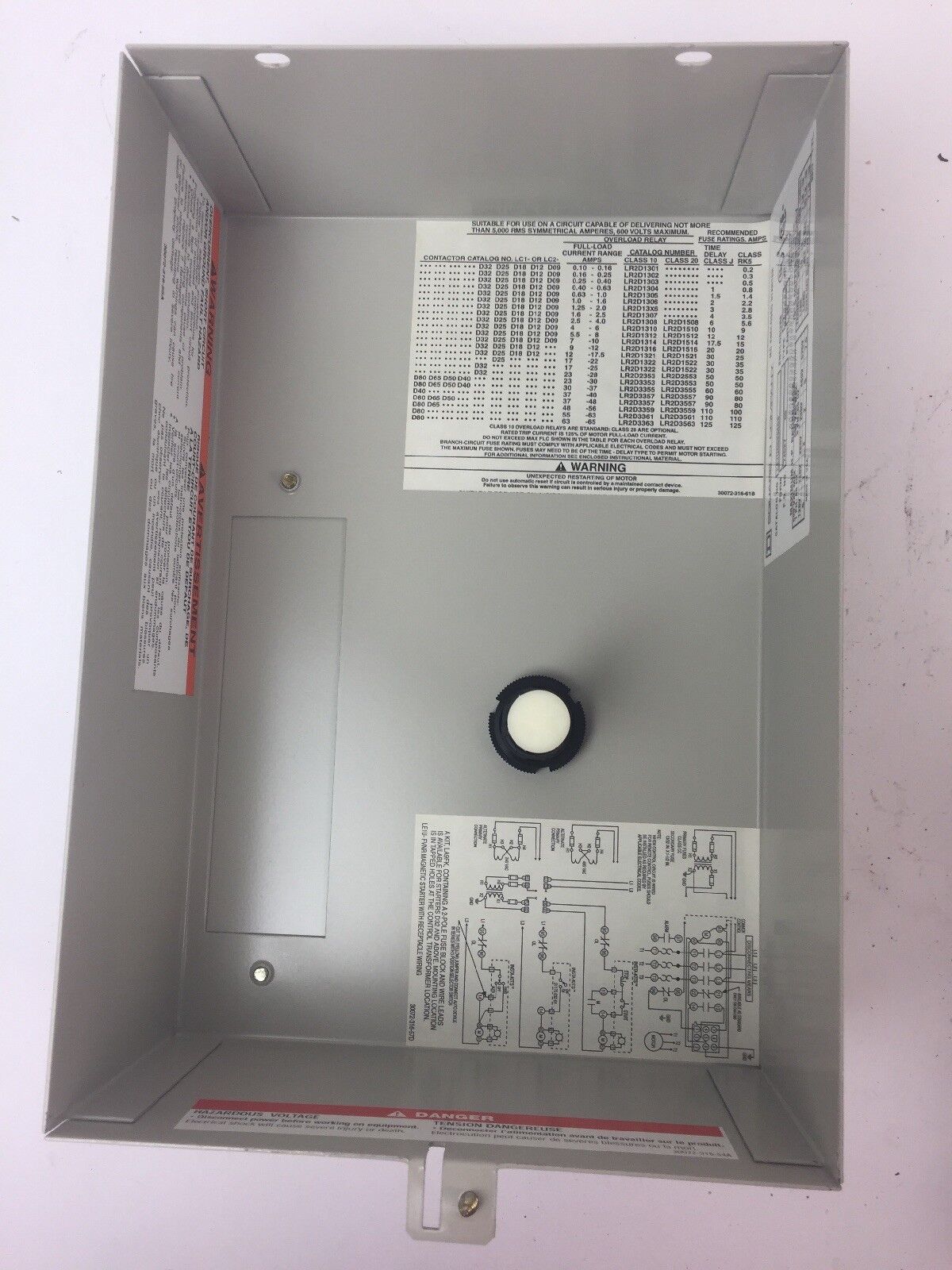 SQUARE D LE1UD0936G6 AC MAGNETIC STARTER 600VAC TYPE 1 COIL 120V 60HZ