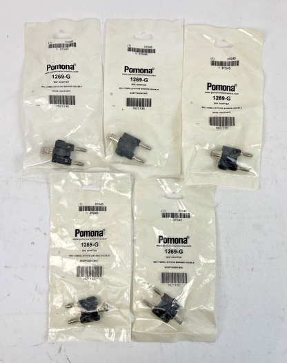 POMONA - *LOT OF 5* - 1269-G - 1269 - BNC ADAPTOR - DOUBLE BANANA BNC ADAPTOR