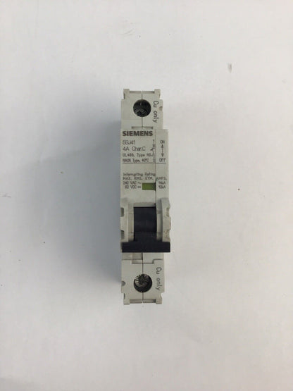 SIEMENS 5SJ41 4A ONE POLE 240VAC 60VDC MINIATURE CIRCUIT BREAKER