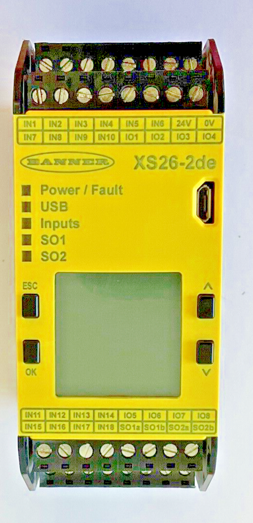 BANNER XS26-2DE SAFETY CONTROLLER 24VDC BASE CONTROL MODULE