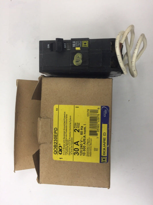 SQUARE D QOB230EPD CIRCUIT BREAKER W/ EQUIPMENT GROUND-FAULT PROTECTION 30A