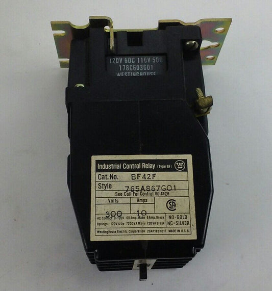 Westinghouse BFE42F INDUSTRIAL CONTROL RELAY - 300V, 10A - 110/120V Coil (NEW)