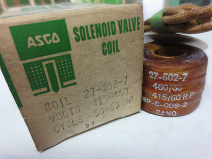 ASCO 27-502-7 SOLENOID VALVE COIL 415-460V / 50-60Hz - NEW SURPLUS