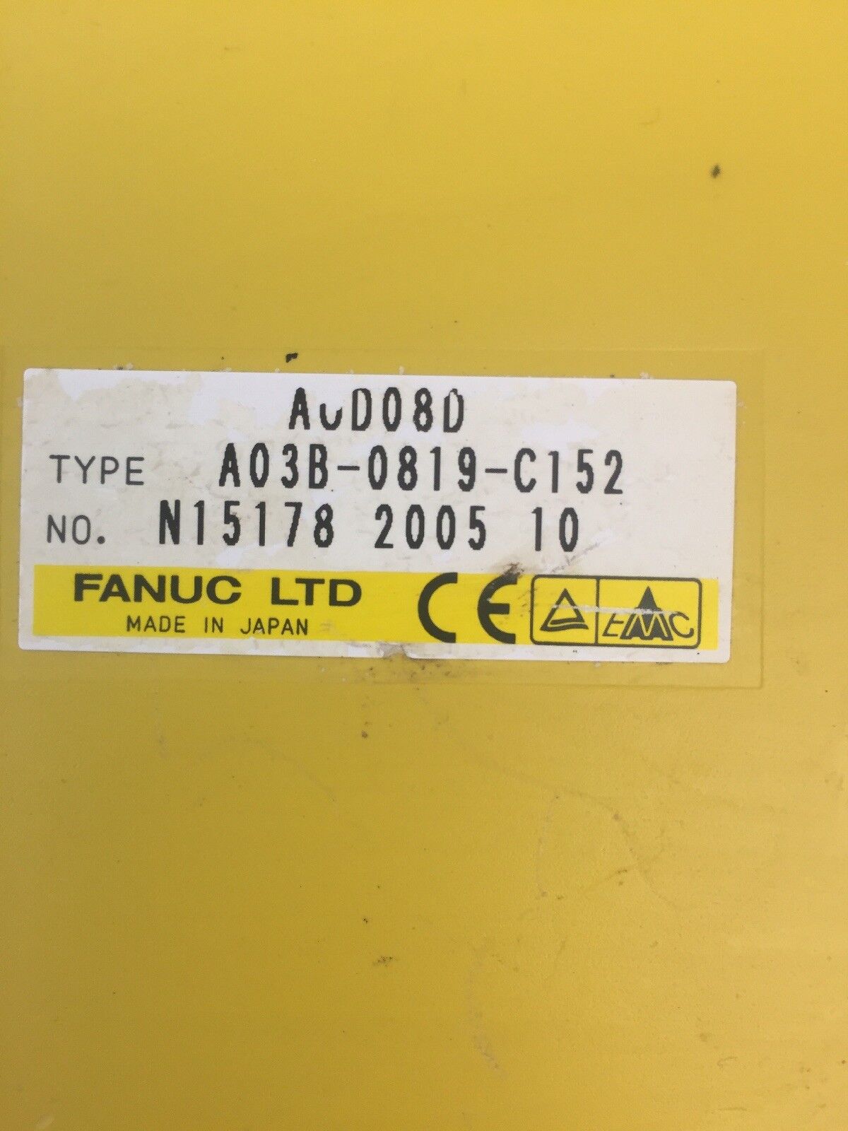 FANUC A03B-0819-C152 / A0D08D RELAY OUTPUT MODULE