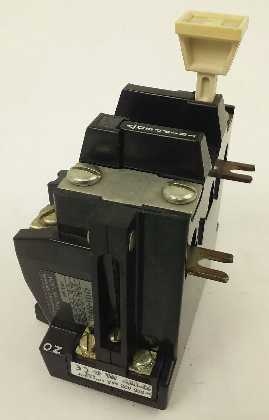 ALLEN BRADELY 42185-804-01, 595-A02 SER. A, OVERLOAD RELAY, 600V, NEMA600