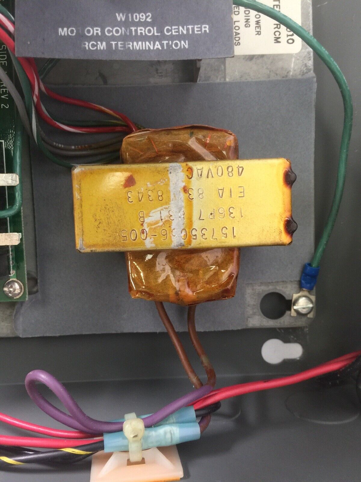 HONEYWELL W1092A1007 MOTOR CONTROL CENTER RCM 120VAC 3AMP