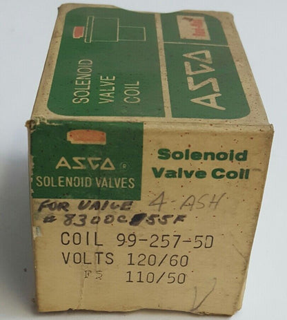ASCO 99-257-5-D SOLONOID VALVE COIL 992575D, VOLTS 120/60 110/50, NEW