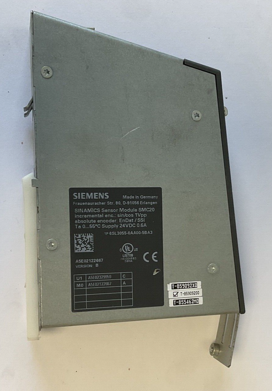 SIEMENS 6SL3055-0AA00-5BA3 SENSOR MODULE SMC20 24VDC 0.6A VER.B