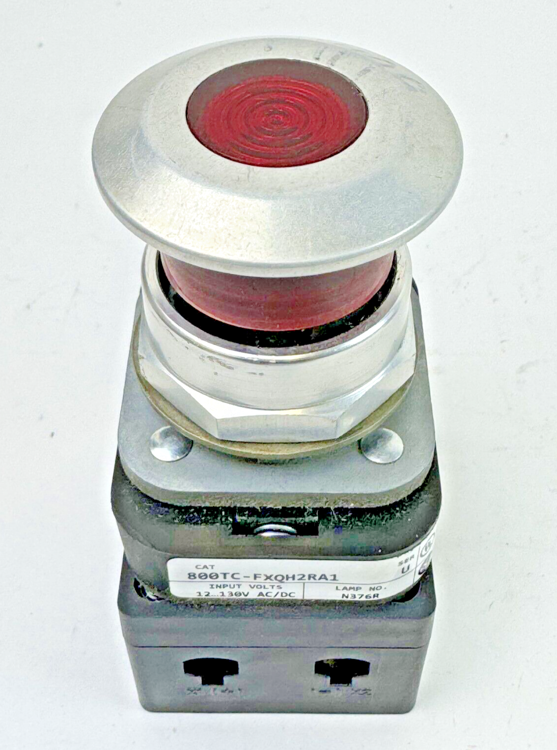 ALLEN-BRADLEY - 800TC-FXQH2RA1 SER. U - RED MUSHROOM PUSH/PULL BUTTON W/ BLOCK