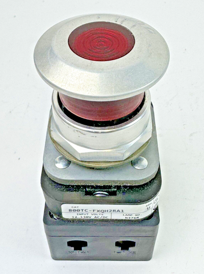 ALLEN-BRADLEY - 800TC-FXQH2RA1 SER. U - RED MUSHROOM PUSH/PULL BUTTON W/ BLOCK
