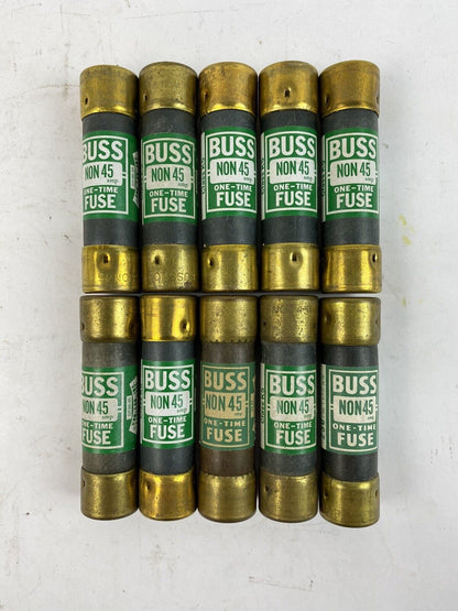 Bussmann NON45 45A 250V Fuse "Lot of 10"