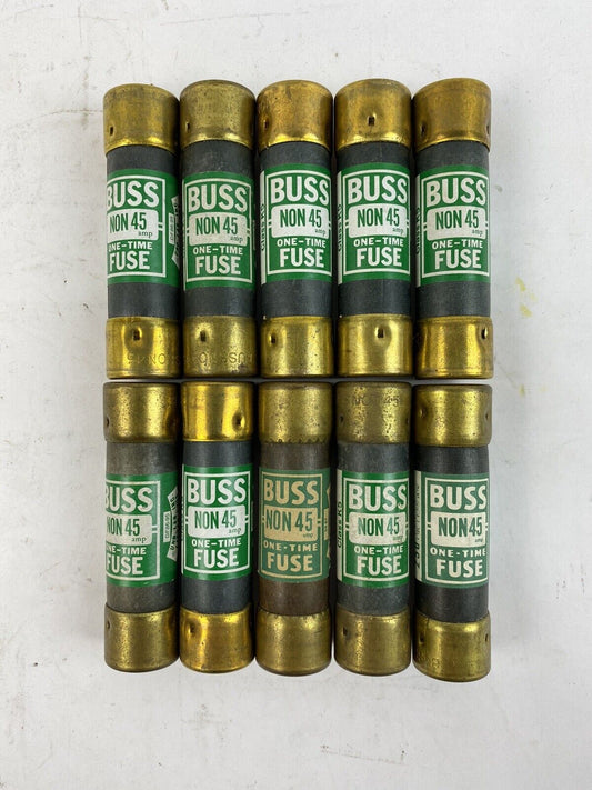 Bussmann NON45 45A 250V Fuse "Lot of 10"