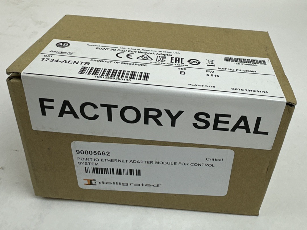 ALLEN BRADLEY 1734-AENTR POINT I/O DUAL PORT NETWORK ADAPTER FW5.015 SER.B