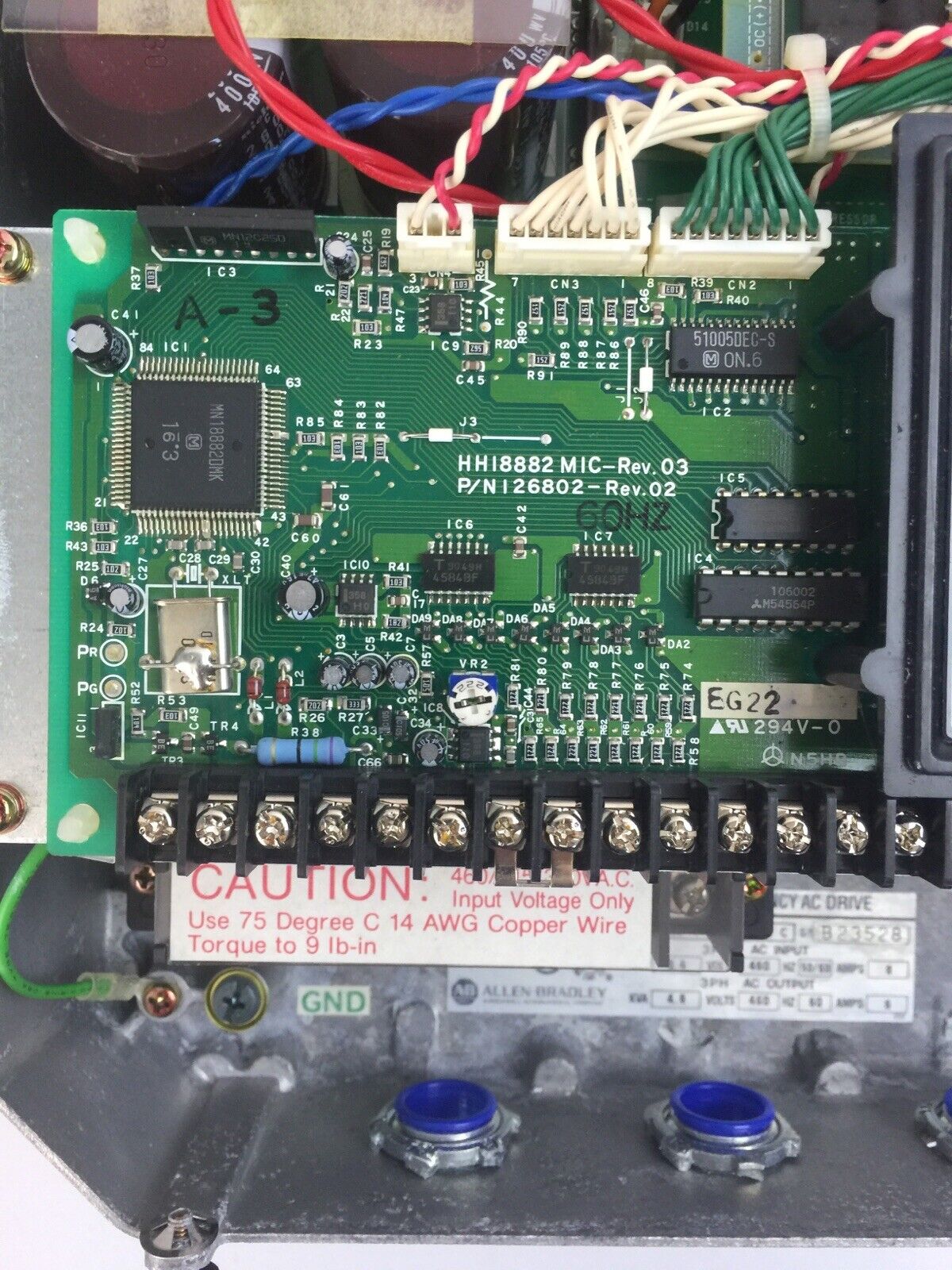 ALLEN BRADLEY 1333-BAB SER C ADJUSTABLE FREQUENCY AC DRIVE OUTPUT 4.8KVA 460VAC