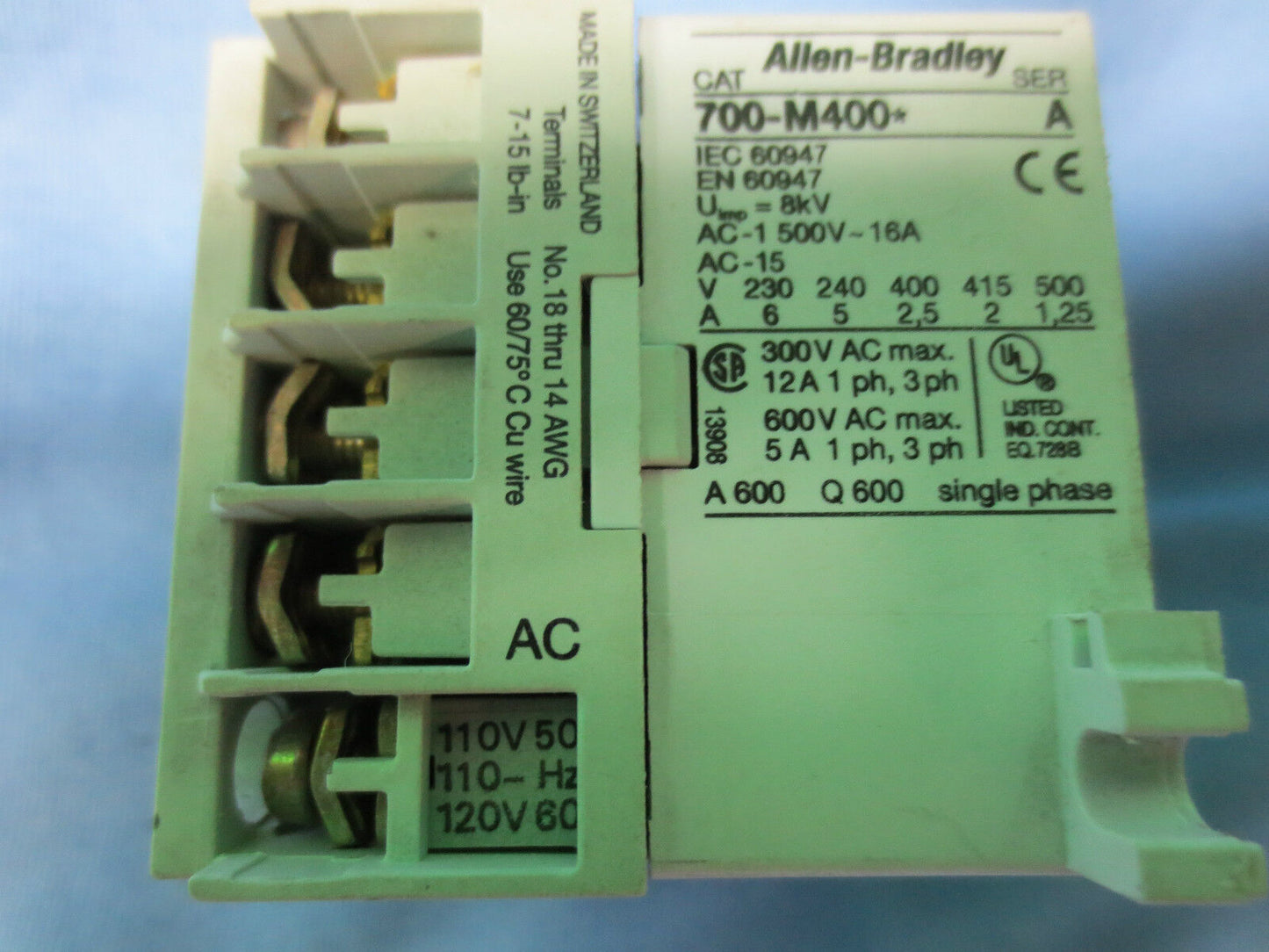 ALLEN-BRADLEY 700-M400* Ser A CONTROL RELAY 110/120V COIL