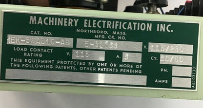 MEK / MACHINERY ELECTRIFICATION MEK-55AB10-ABL TIMEDELAY PHOTOELECTRIC AMPLIFIER