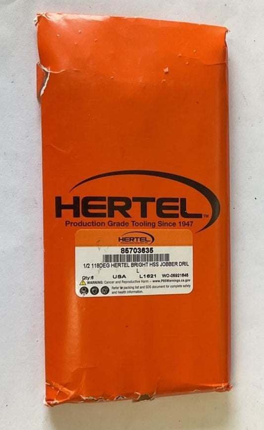 HERTEL 85703635 1/2 118DEG BRIGHT HS JOBBER DRIL