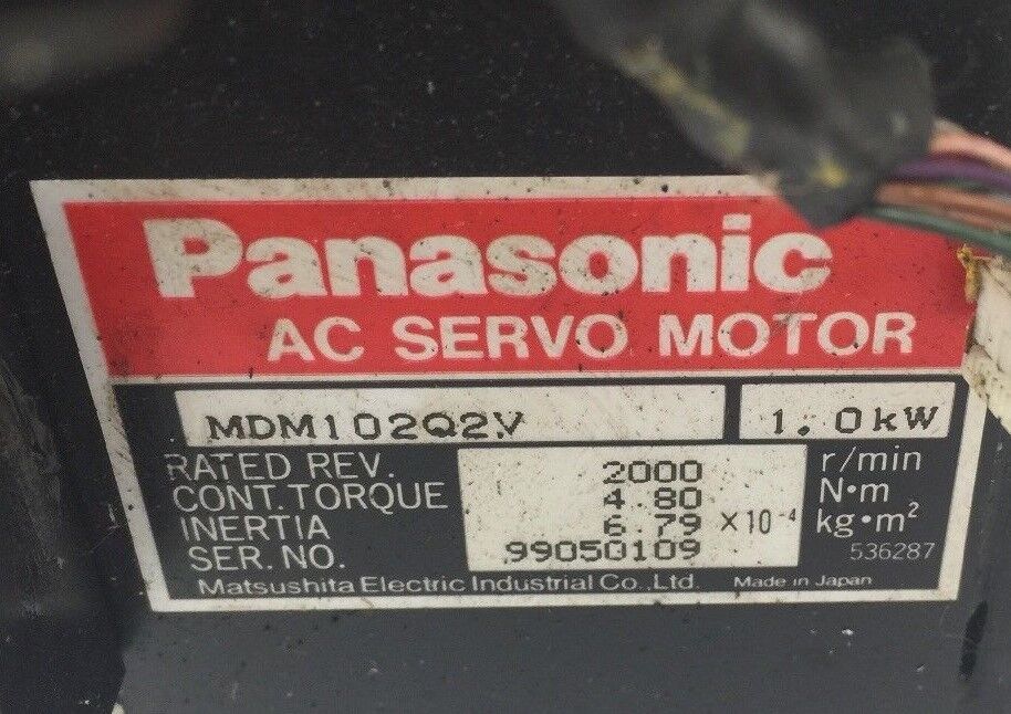 PANASONIC MDM102Q2V AC SERVO MOTOR 1.0kw