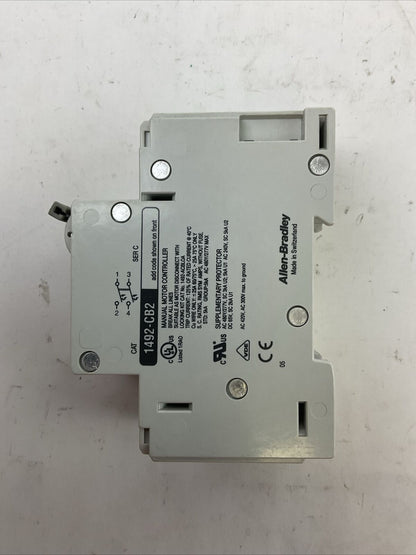 ALLEN BRADLEY 1492-CB2G080 MANUAL MOTOR CONTROLLER 8A 2HP 480Y/277VAC 1PH SER C