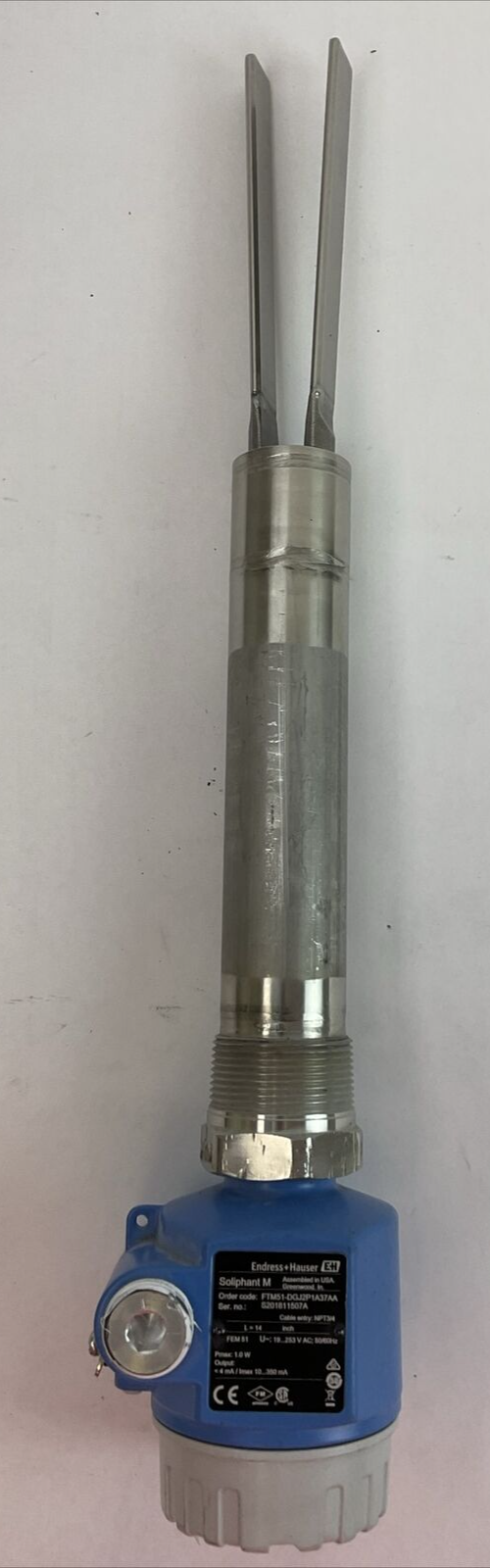 ENDRESS + HAUSER FTM51-DGJ2P1A37AA POINT LEVEL SWITCH 19...253VAC