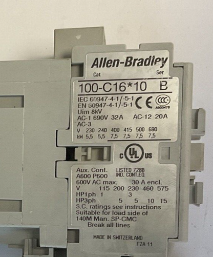 ALLEN BRADLEY 100-C16*10 SER.B W/193-EA2DB SER.B STARTER