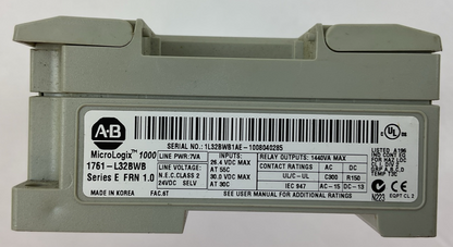 ALLEN BRADLEY 1761-L32BWB MICROLOGIX 1000 CONTROLLER SERIES E FRN 1.0