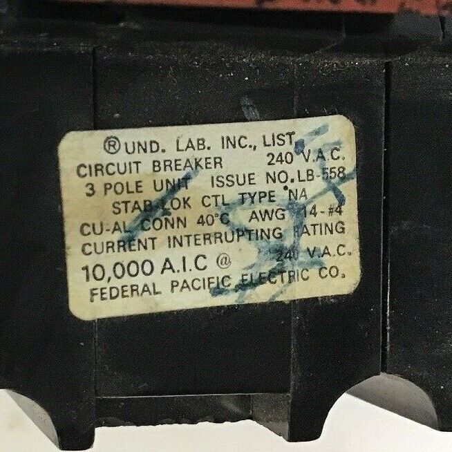 STAB-LOK CTL TYPE NA 20AMP 3POLE 240VAC CIRCUIT BREAKER