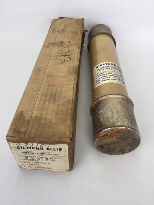 SIEMENS-ALLIS 48FM6R-4 CURRENT LIMITING FUSE 2400/4800V CURRENT DESIGNATION: 6R