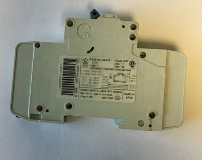 ALLEN BRADLEY 1489-A1C050 SER.A  5A 277VAC/48VDC 1POLE CIRCUIT BREAKER