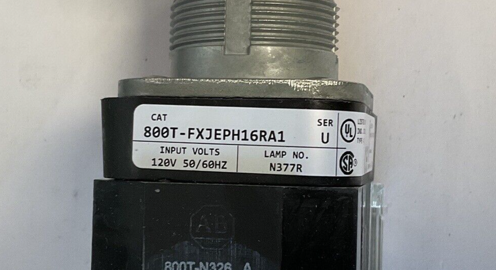 ALLEN BRADLEY 800T-FXJEPH16RA1 PUSH/PULL BUTTON E-STOP SER.U 120V 50/60HZ
