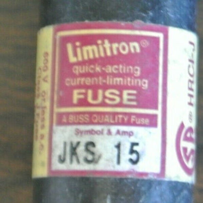 LOT of 5 / BUSSMANN JKS15 LIMITRON CLASS J QUICK-ACTING FUSE / NEW SURPLUS