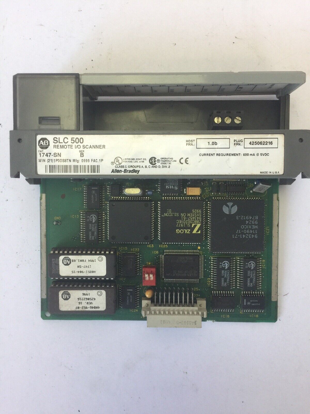 ALLEN BRADLEY 1747-SN REMOTE I/O SCANNER SER B FRN 1.0B