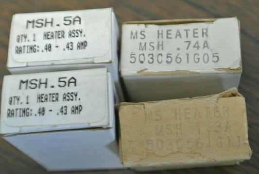 LOT of 4 / CUTLER-HAMMER OVERLOAD HEATER ELEMENTS MSH.5A (2), MSH.74A, MSH1.3A