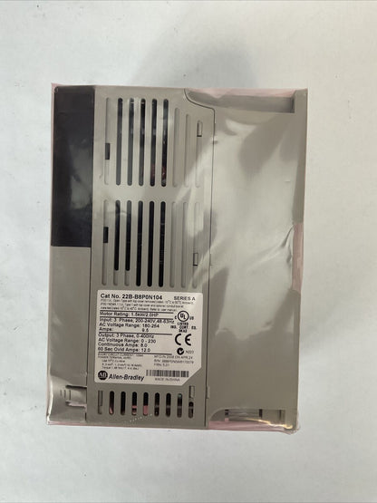 ALLEN BRADLEY 22B-B8P0N104 SER A AC DRIVE FRN 5.01 OUTPUT 8.0A MOTOR RATING