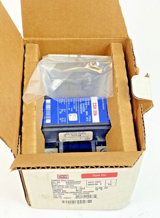 CUTLER-HAMMER - CSH2225N - 2 POLE,225A,240 VAC,60HZ TYPE CH MAIN CIRCUIT BREAKER