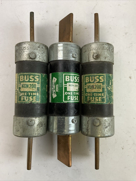 BUSS NON200 ONE-TIME FUSE 200AMP 250VAC (LOT OF 3)