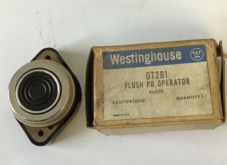 WESTINGHOUSE OT2B1 FLUSH PUSH BUTTON OPERATOR BLACK ***LOTOF3***