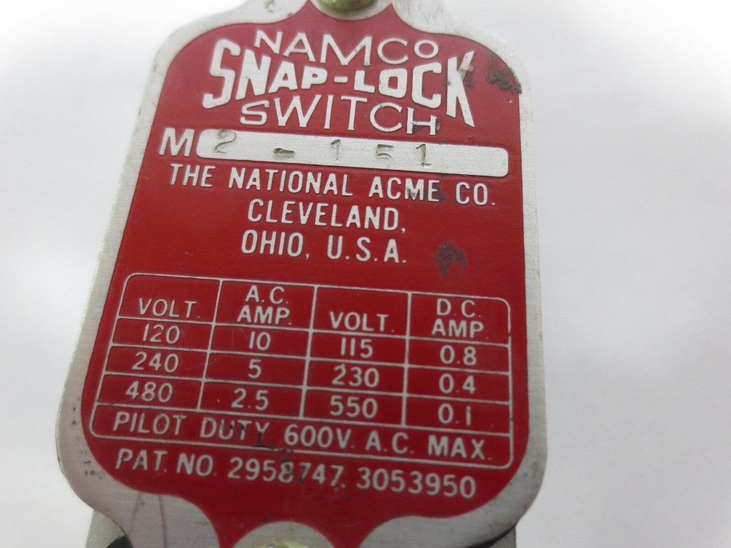 NAMCO M2-151 SNAP-LOCK LIMIT SWITCH - NEW SURPLUS / OLD STOCK