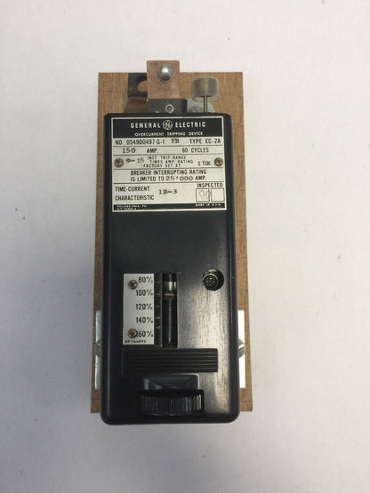 GE 0549D0497 G-1 OVERCURRENT TRIPPING DEVICE TYPE EC-2A 150 AMP 60 CYC