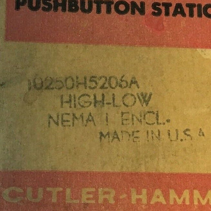 CUTLER HAMMER 10250H5206A STANDARD DUTY HIGH-LOW  PUSHBUTTON STATION