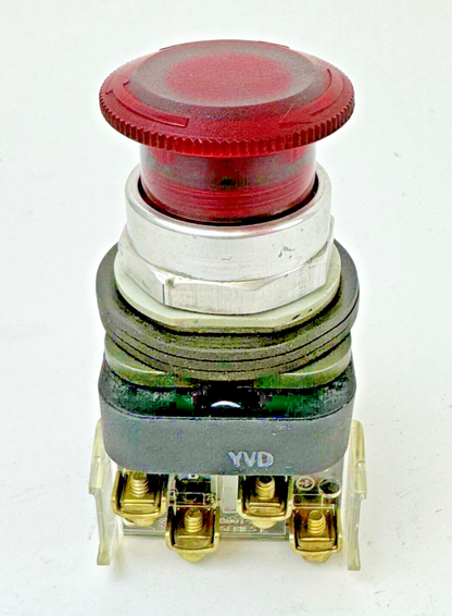 ALLEN-BRADLEY - 800T-FXP16 A1 SER. T - RED MUSHROOM PUSH/PULL BUTTON W/ 800T-XA1