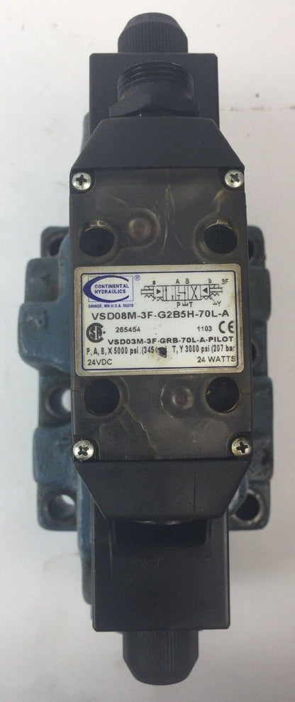 CONTINENTAL HYDRAULICS VSD08M-3F-G2B5H-70L-A SOLENOID VALVE 24VDC 24WATTS